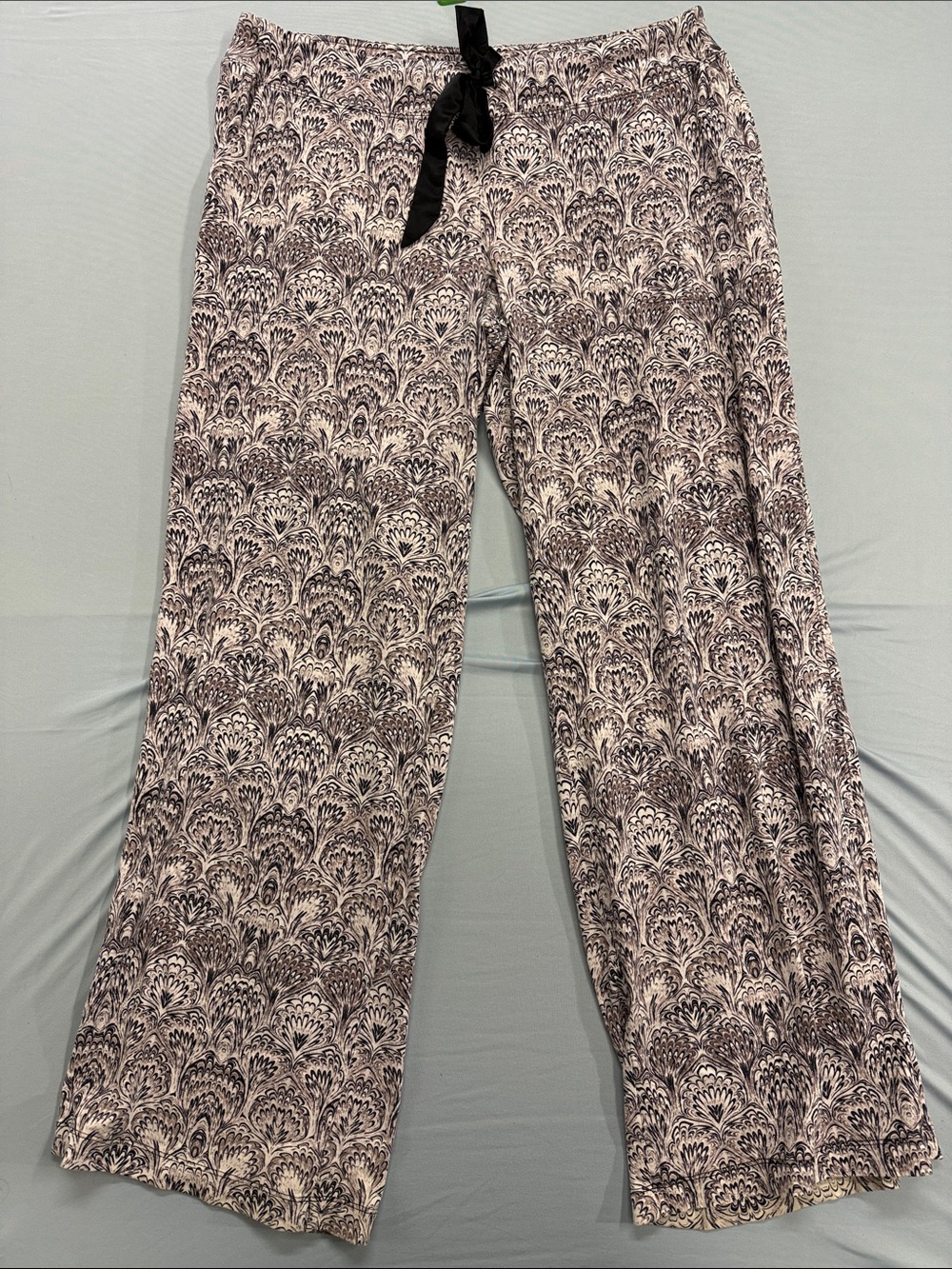 Soma Black and Cream Floral-Print Pajama Pants